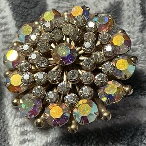 Kandell & Marcus Elegant Aurora Borealis Crystal Brooch